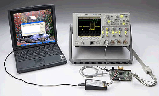 DSO6014A с дифференциальный пробником FPGA<