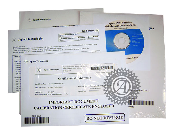 Сертификат калибровки, руководство по быстрому вводу вэксплуатацию, компакт-диск Product Reference