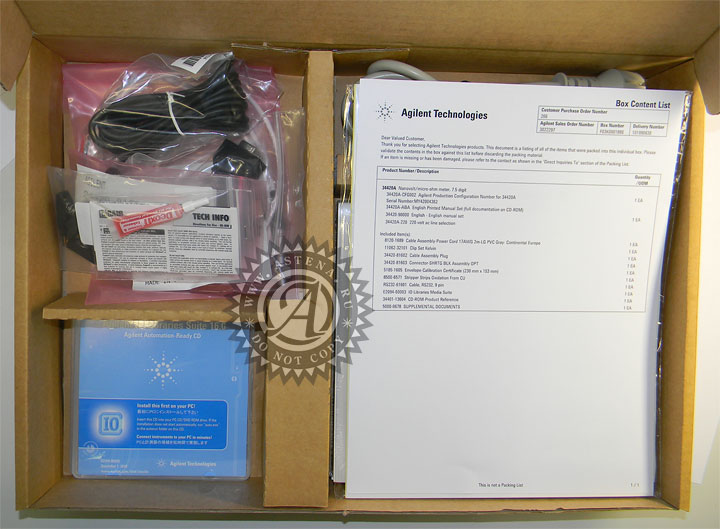 комплект поставки 34420A