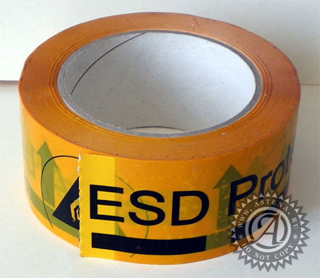 A-7418 Клейкая лента желтого цвета с маркировкой ESD