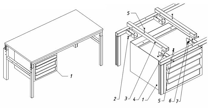 Инструкция по установке тумбы подвесной для стола