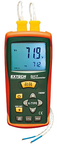 TM200. Термометр двойного ввода Extech Instruments