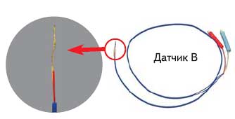 Использование датчика для измерения температуры на поверхности припаиваемого элемента
