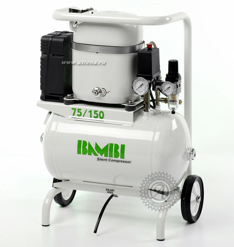 Бесшумный компрессор Bambi MD75/150