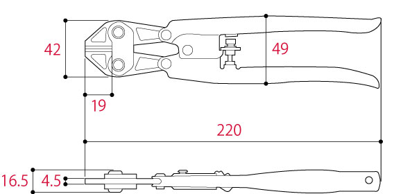 Размеры кусачек PC-1100