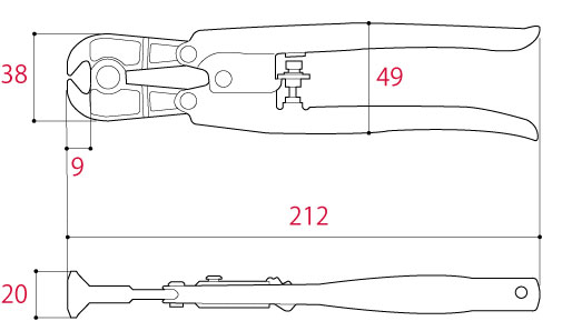 Размеры кусачек PC-1200