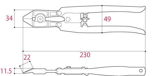 Размеры кусачек PC-1300